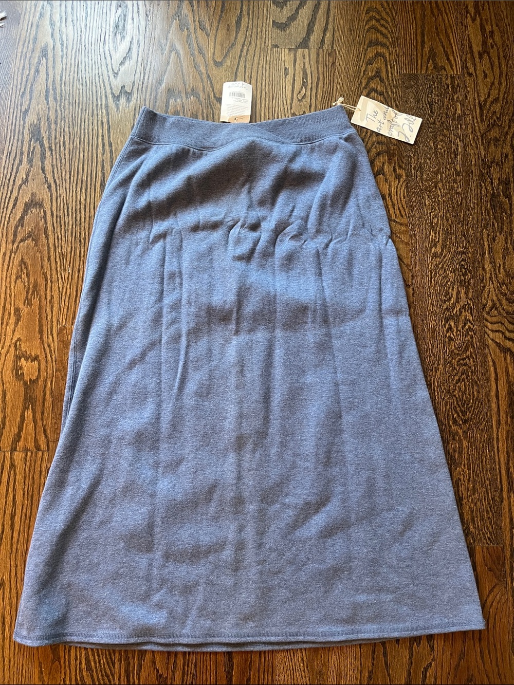 J. Jill Women's Blue Knit 100% Cotton Maxi A-Line Skirt